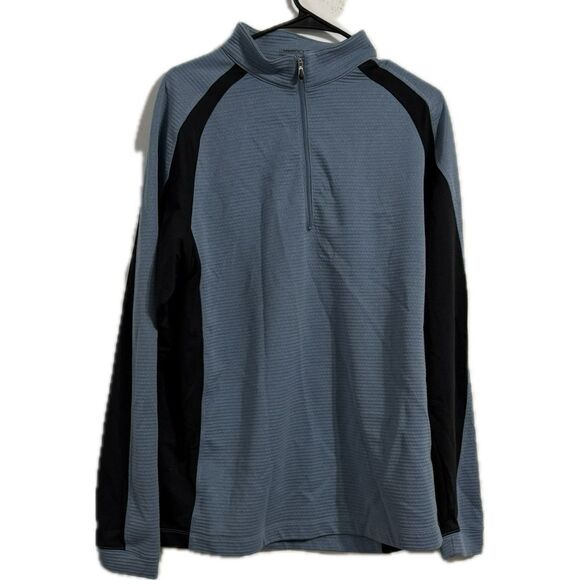 Nike Blue and Black Zip Up Sweater with High Collar - Picture 1 of 4